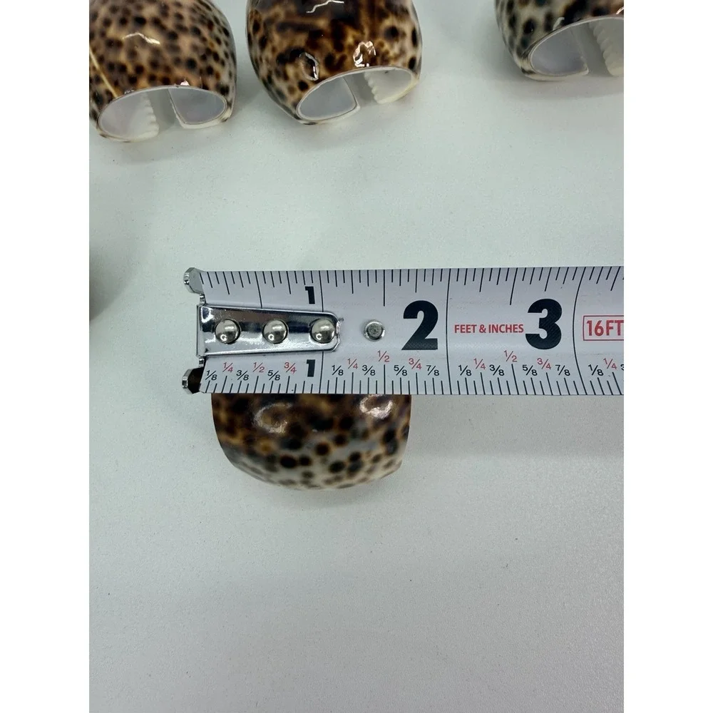 9 Tiger Cowrie Shell Napkin Rings Nautical‎ Beach Vintage House Coastal Decor